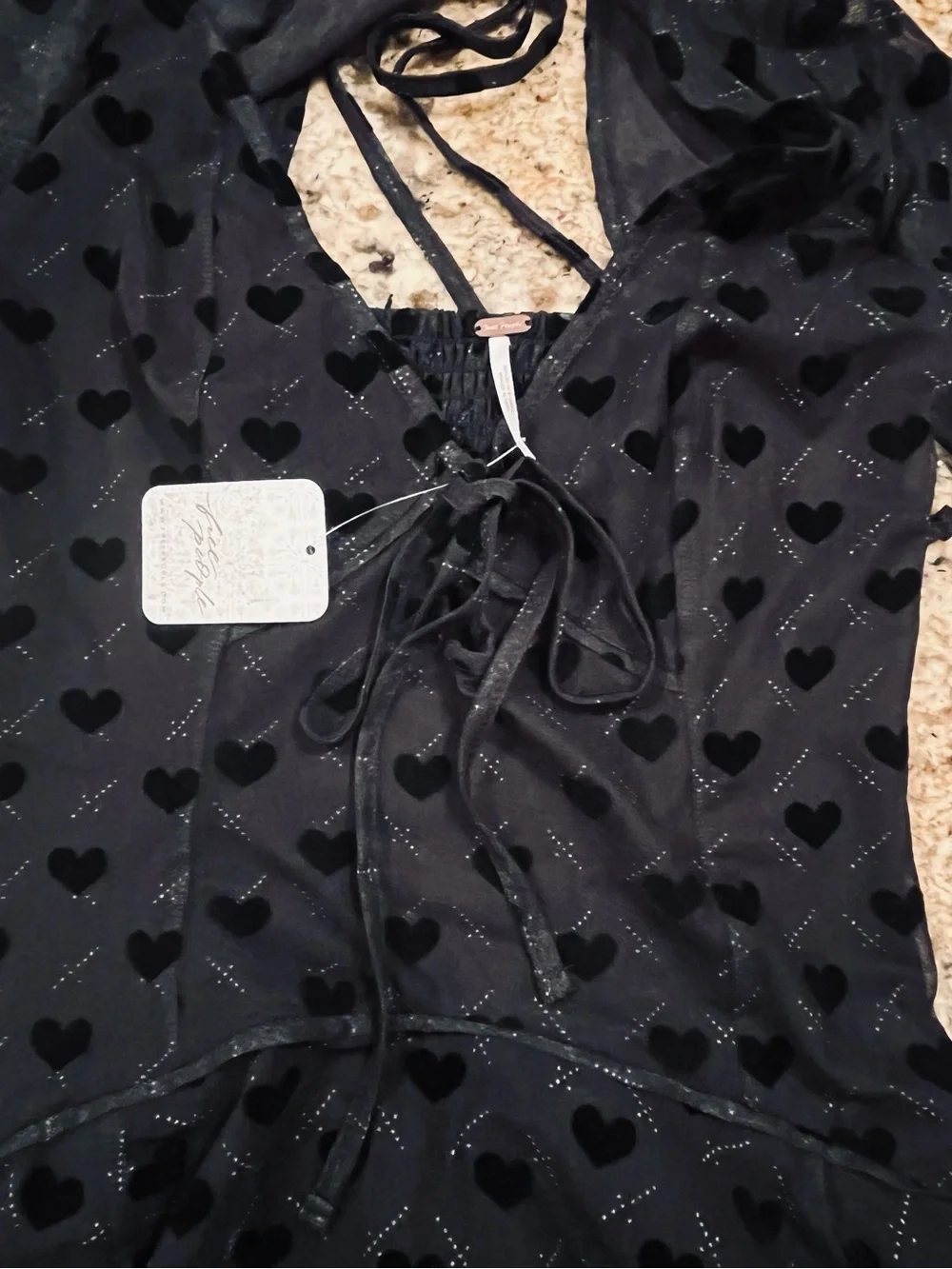 NWT Free People Sway With Me Flocked Mini Dress
